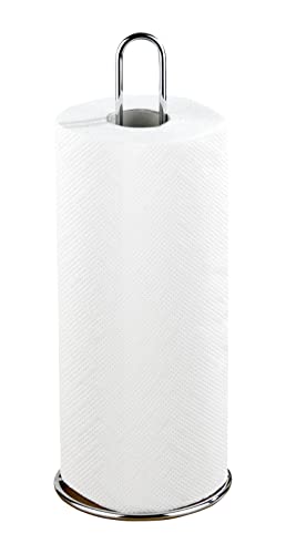 Wenko Portarrollos para papel de cocina, Metal cromado, 12 x 32 x 12 cm, Cromo reluciente