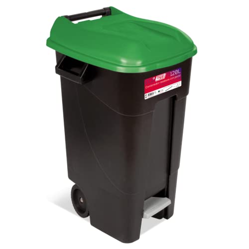 Tayg EcoTayg 120 - Contenedor de residuos con pedal, Verde, 120 l, 60 x 56.8 x 88.6 cm