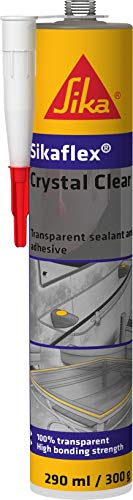 Sikaflex Crystal Clear, Sellador y adhesivo elástico universal transparente, 290 ml