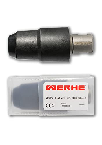 Portabrocas WERHE® SDS Plus de 1/2-20UNF adaptador - soporte SDS Plus - pieza adaptadora para usar taladro de hormigón SDS Plus o sierra de corona de hormigón
