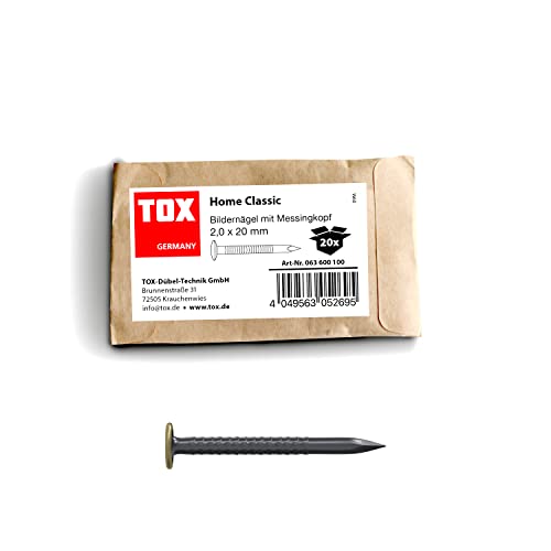 TOX 63600100 Clavos de Acero para imágenes para Casi Todos los Materiales de construcción, Negro, Größe 2,0 x 20 mm
