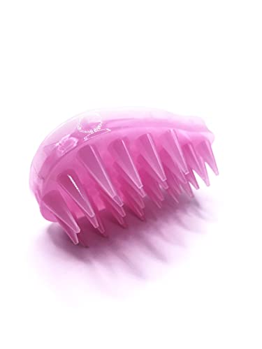 Japan Premium Pet Cepillo de silicona ultra para quitar pelaje largo a medio, color rosa.