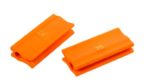 BRA Braisogona_A284008 Efficient - Asas de Silicona, 2 Unidades, Medida Plancha asador Liso, para Efficient con diámetro de 35-45 cm, Color Naranja