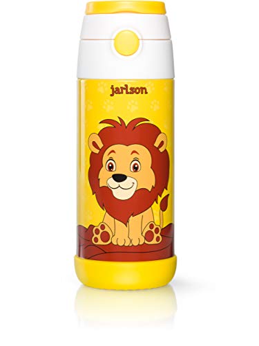 Jarlson Botella Agua sin bpa niños , Botellas Agua Acero Inoxidable - termica , a Prueba de Fugas , para la Escuela y Deportes , el Termo , 350 ml