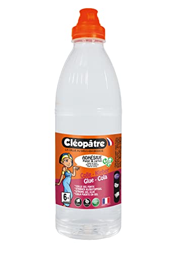 Cleopatre - Cola - Pegamento Transparente - Bote de 1 Litro - Tamaño 6 x 20 x 6 cm (W x H x L) - Cualquier Superficie
