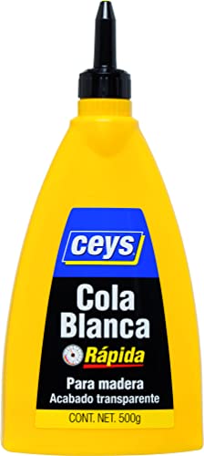 Ceys - Cola blanca rápida para madera - Acabado transparente - 500 G