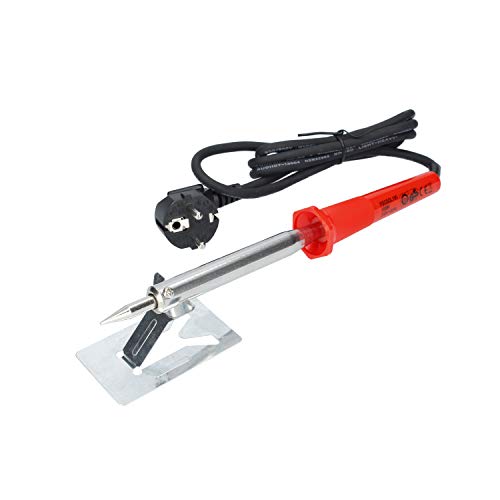 Ferrestock FSKSOL100 Soldador eléctrico de punta fina para estaño con 100W, calentamiento rápido, mango antitérmico y ergonómico, 100 W