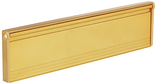 STORMGUARD 06SR0310000G Funda para buzón con cepillo y solapa para uso interno o externo, acabado dorado, dimensión exterior 293 x 77 mm (apertura interna 254 mm x 40 mm)