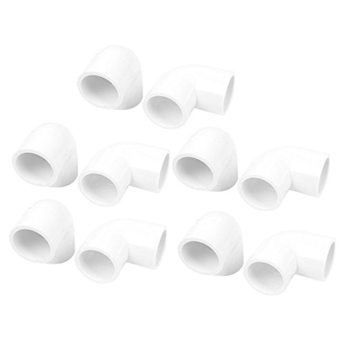 10 piezas de 20 mm interior Dia codo de 90 grados de PVC Pipe conectores blanco