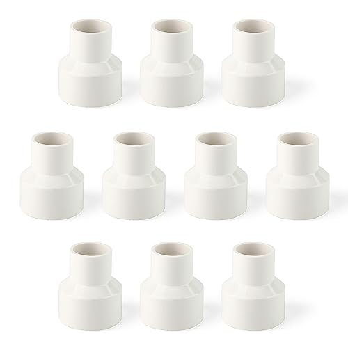 ERGAOBOY 10 piezas de 20MM a 40MM de PVC blanco Reducción Slip Socket Conector, accesorios de tubería de PVC Coulping