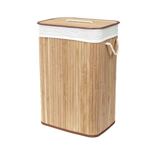 Compactor Pongotodo rectangular plegable, Color Beige (miel), Fabricado en bamboo, Tamaño 40 x 30 x 60 cm, RAN5217