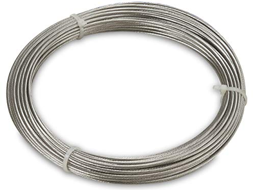 Windhager Cable de Acero Inoxidable Montaje y tensado de toldos y marquesinas, 14m x 2mm, 10822, canoso