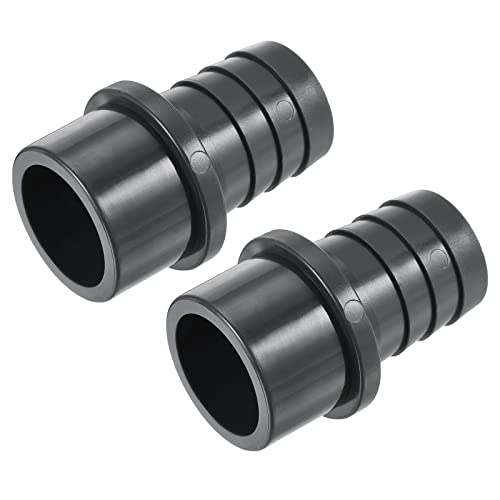 sourcing map PVC Tubo Accesorio 32mm con Púas x 40mm OD Espiga Recto Tubo Adaptador Manguera Conector Rápido, Negro Paquetes de 2