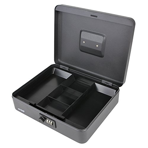 HMF 10017-02 Caja de caudales, cerradura de combinación 30 x 24 x 9 cm, negro