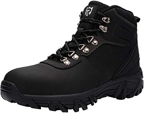 LARNMERN Zapatos de Seguridad Hombre Anti-Punción Anti-Deslizante Anti-Aplastante Reflectivo Botas de Seguridad Calzados de Trabajo,Negro 42