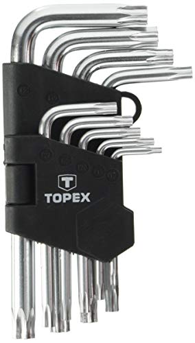 Topex 35D960 Juego 9 llaves hexagonales torx cortas