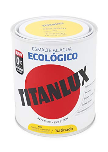 Titanlux Esmalte Ecológico Acrílico Satinado Titan 750 ml (Amarillo Luminoso 0533)