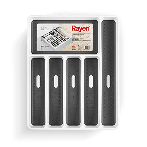Rayen Organizador de Cubiertos, Blanco, Medida: 40 x 32,5 x 5 cm