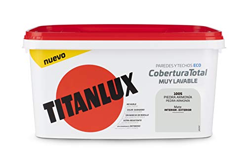 Titanlux Titan Pintura Plástica Covertura Total 4L Gama de Colores (1005 Piedra Armonía)
