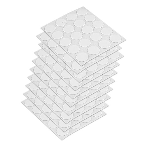 Emuca 4026415 Tapa embellecedora adhesiva, Ø13mm, Blanco, Lote de 200 piezas