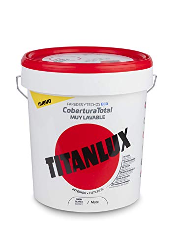 Titanlux - Pintura plástica Cobertura total, Blanco, 15L (ref. 06T100015)