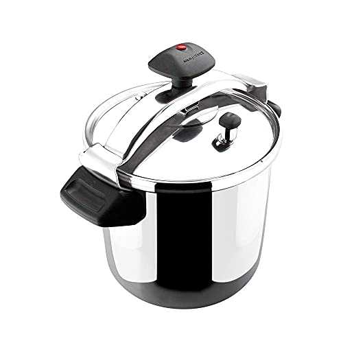 MAGEFESA INOXTAR Olla a presión rápida, Acero Inoxidable 18/10, Apta para Todo Tipo de cocinas, Incluido inducción (8L)