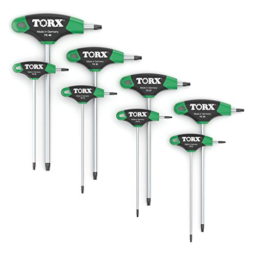 TORX® 70563 Juego de Destornilladores con mango en T 8pz, TX9–TX40, con Duplex Grip — Made in Germany
