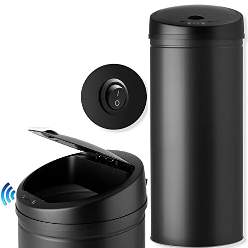 Kesser® Papelera con Sensor automático Papelera de Acero Inoxidable, 40 litros, 40 litros Negro