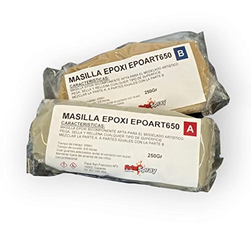 Masilla Epoxi Epoart 650 500gr (250gr A + 250gr B)