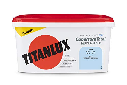 Titanlux Titan Pintura Plástica Covertura Total 4L Gama de Colores (1023 Azul Loft)
