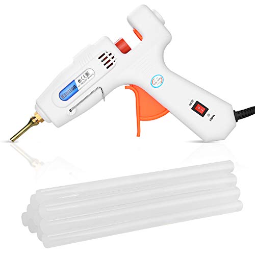 Hautton Pistola de Silicona de Calor, Boquilla Larga Profesional 60W/100W de Alta Temperatura, Kit de Pegamento Caliente con 12 Barras de Pegamento, Bricolaje/Artes/Manualidad/Sellado Rápido