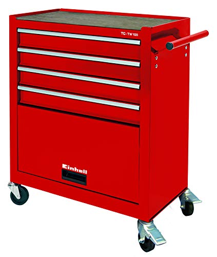 Einhell 4510170 TC-TW 100 - Carrito de herramientas con capacidad máx. de carga 75 kg, rojo, 67 x 38 x 72.4 cm
