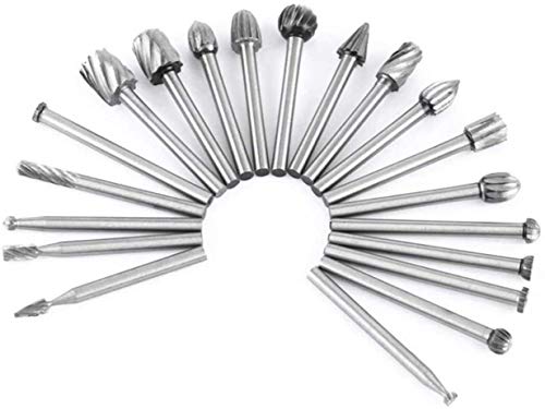 APLUS 20 Piezas HSS Encaminamiento Router Bits Burr Herramientas Rotatorias Madera Fresado Fresas Con 1/8