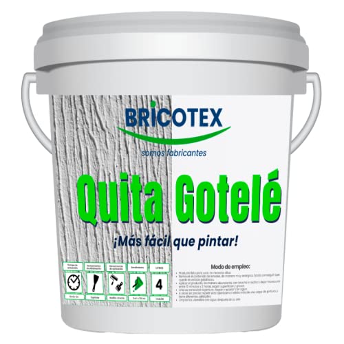 Quita Gotelé Bricotex, Eliminador De Pinturas de Paredes, Techos y otras superficies de Fácil aplicación (750 ml)