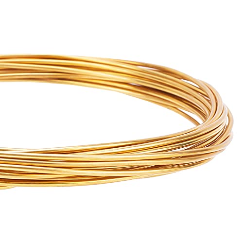 BENECREAT Alambre redondo de cobre puro de 5 m de 2 mm de alambre de cobre dorado para rebordear artesanía y fabricación de joyas