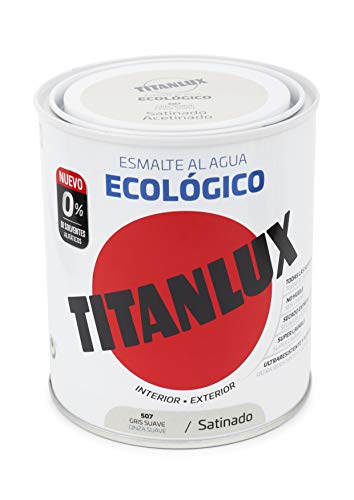 Titanlux Esmalte Ecológico Acrílico Satinado Titan 750 ml (Gris Suave 0507)