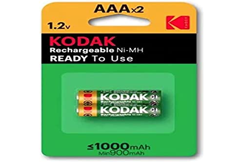 Kodak, K3AHR-2 2X, Pilas Recargables AAA 1000mah Ni-MH, Long Lasting Power 1,2V, R03 HR-4U HR03