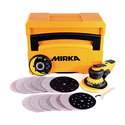 Mirka DEROS 5650CV / Lijadora orbital aleatoria / 2 discos de lijado y velcro en maletín / para papel de lija de Ø 125mm & Ø 150mm / 5,0mm de carrera