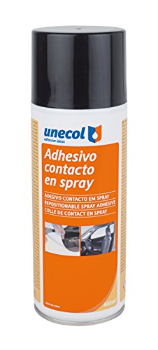 Unecol 3207 Adhesivo de contacto (espray reposicionable aerosol), Transparente, 400 ml