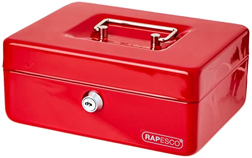 Rapesco SB0008R1 Caja Fuerte Portátil con Portamonedas, 20 cm de ancho, Rojo