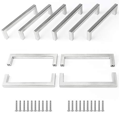Yorbay 10pcs 128mm Manillas Tiradores para Muebles Acero Inoxidable Cepillado Mate (Longitud total 138mm) reutilizable