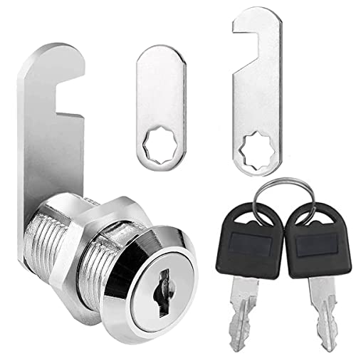 Litensh Cerradura de buzón de seguridad de 5/8 pulgadas, 16 mm,cerradura de leva de cajón de gabinete, cerraduras de armario de puerta de caja de herramientas con llaves