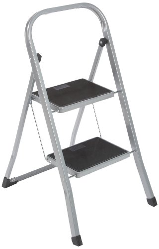 axentia – Escalera plegable con 2 peldaños, Taburete escalera, Escabel doméstico, Escalerilla multiusos – peldaños antideslizantes – carga máx. 150 kg