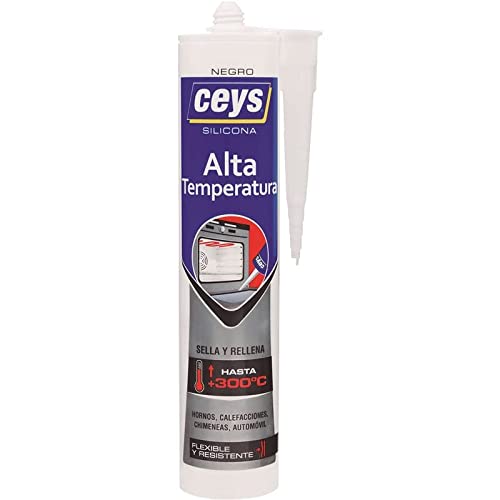 Ceys - silicona alta temperatura - Flexible y resistente - Negra - 280 ML
