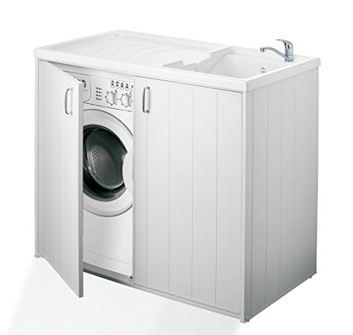 Negrari - 6008s Cubierta móvil y de lavado reversible, resina, blanco, de 109 x 60 x 94 cm