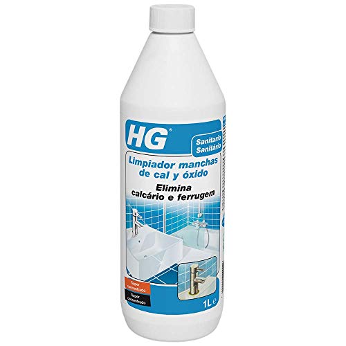 HG Limpiador Manchas de Cal y Óxido, para Elimina la Cal en el Cuarto de Baño – Seguro para Todos los Materiales en el Baño – Ultrapotente, 1000 Mililitros