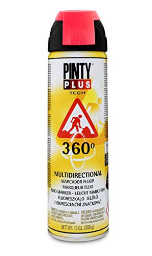 Pinty Plus 250 - Pintura spray marcador fluor, 650cc, Rojo