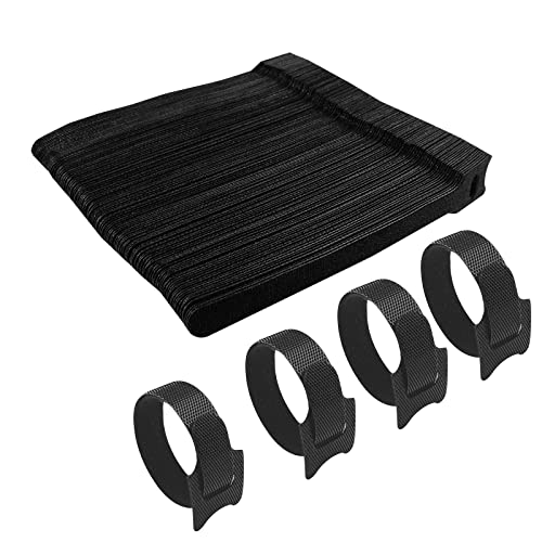 Gvolatee 120 piezas Bridas para Cables Velcro Nylon, Correa Velcro Reutilizables 12×150 mm, Tiras de Velcro Negro Set, Cables Velcro Ajustable Organizador para Hogar y Oficina