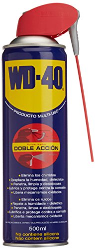 WD-40 Producto Multi-Uso Doble Acción- Spray 500ml-Aplicación amplia o precisa. Lubrica, Afloja, Protege del óxido, Dieléctrico, Limpia metales y plásticos y Desplaza la humedad