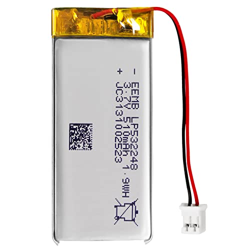 EEMB Lithium Polymer Batería 3.7V 510mAh 532248 Paquete de batería Recargable Lipo con Conector JST para VXI Blue Parrott: confirme la polaridad del Dispositivo y del Conector Antes de Comprar